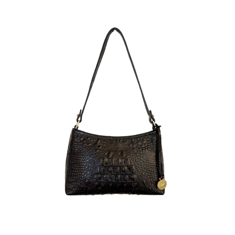 Brahmin Anytime Small Mini Shoulder Bag Black Croc Melbourne